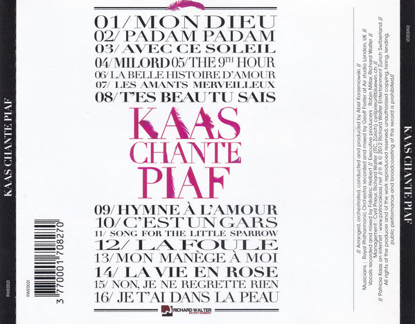Patricia Kaas : Kaas Chante Piaf (CD, Album)