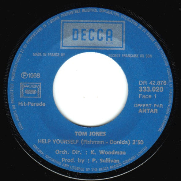 Tom Jones : Help Yourself (7", Single)