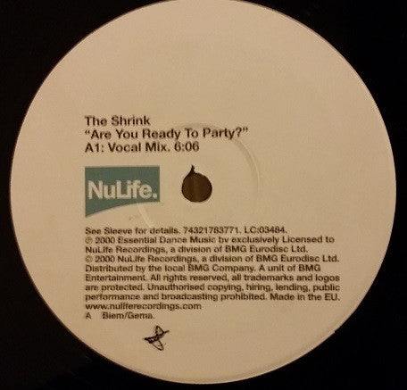 The Shrink : Are You Ready To Party? (12", Single)