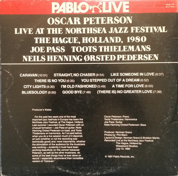 Oscar Peterson : Live At The Northsea Jazz Festival, The Hague, Holland, 1980 (2xLP, Album, Gat)