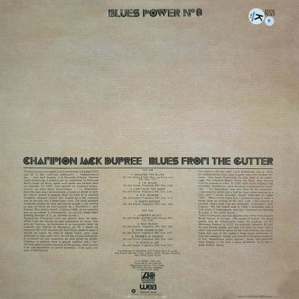Champion Jack Dupree : Blues From The Gutter (LP, Album, RE)