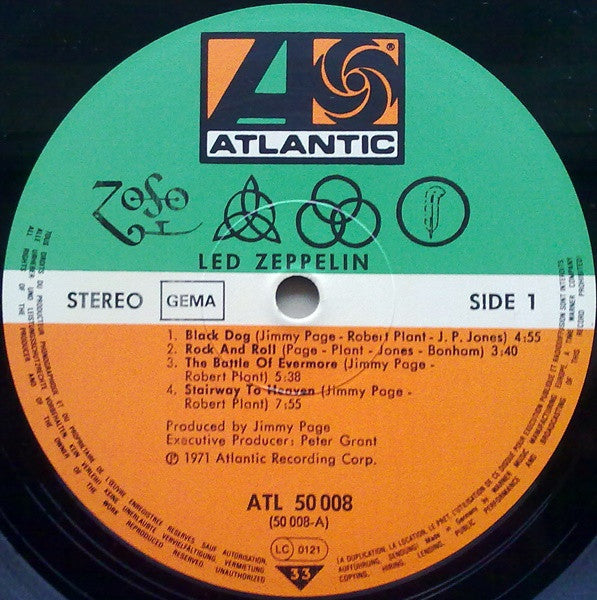 Led Zeppelin : Untitled (LP, Album, RE, Gat)
