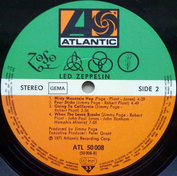 Led Zeppelin : Untitled (LP, Album, RE, Gat)