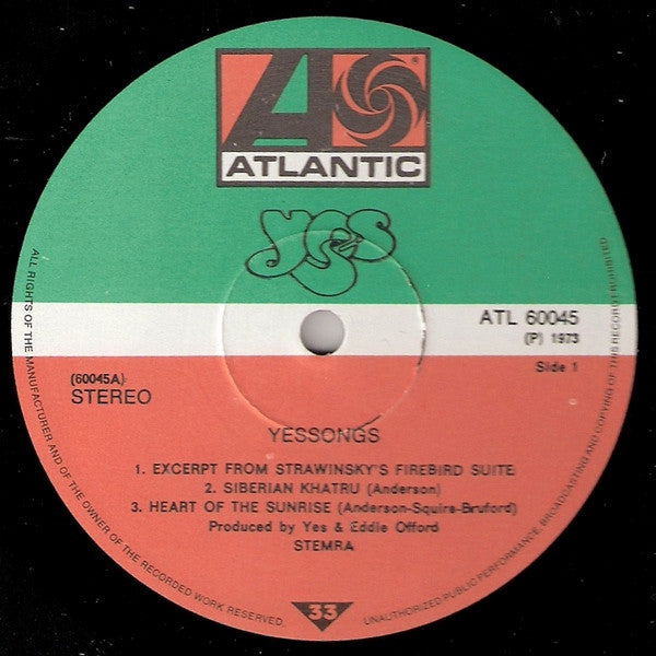Yes : Yessongs (3xLP, Album, 3-P)
