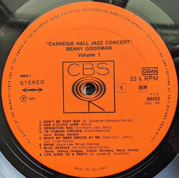 Benny Goodman : The Famous 1938 Carnegie Hall Jazz Concert (2xLP, RE, Gat)