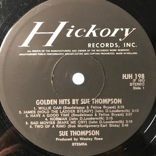 Sue Thompson : Golden Hits (LP, Comp)