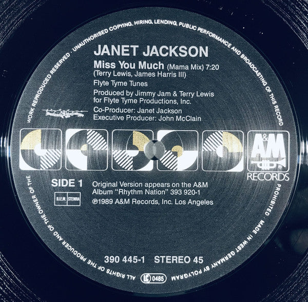 Janet Jackson : Miss You Much (12")