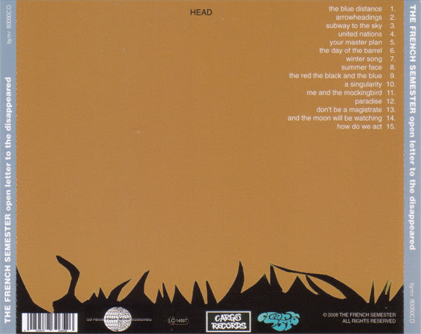 The French Semester : Open Letter To The Disappeared (CD, Album)