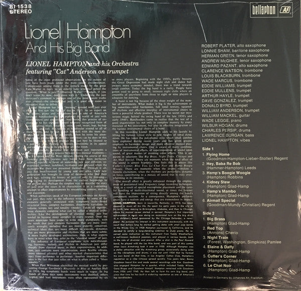 Lionel Hampton & His Big Band : Lionel Hampton And His Big Band (LP, Album)