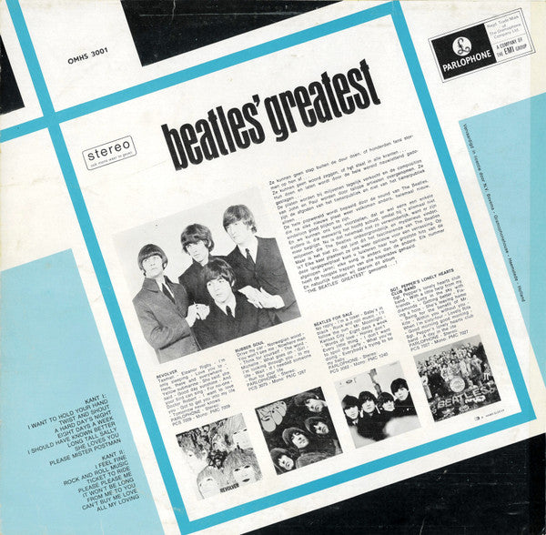 The Beatles : Beatles' Greatest (LP, Comp, Mono, RE)