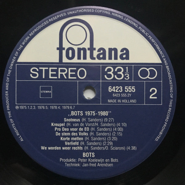 Bots : 1975-1980 (LP, Comp)