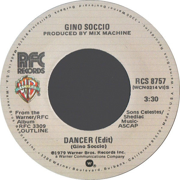 Gino Soccio : Dancer (7", Jac)