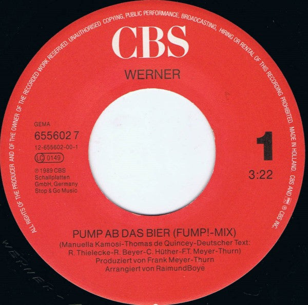 Werner (9) : Pump Ab Das Bier (7", Single)