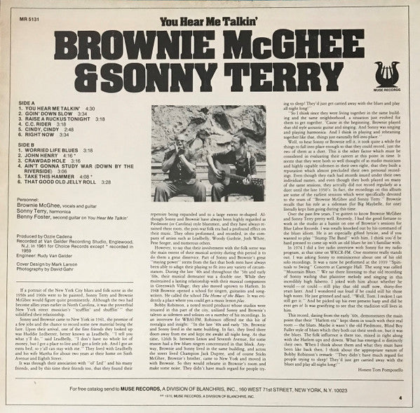 Sonny Terry & Brownie McGhee : You Hear Me Talkin' (LP, Album)