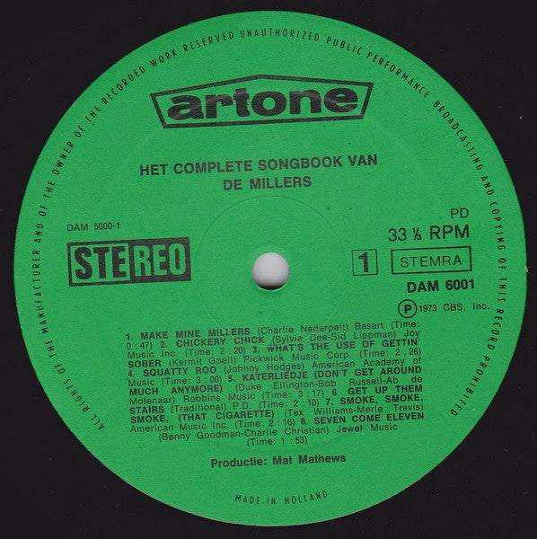 De Millers : Het Complete Songbook Van De Millers (2xLP, Comp, RP)