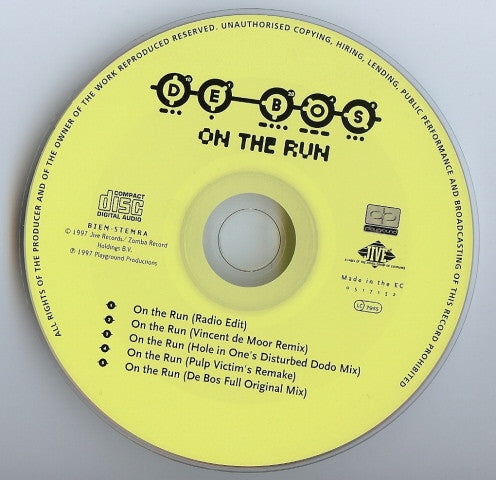 De Bos : On The Run (CD, Maxi)