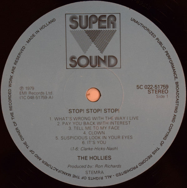 The Hollies : Stop·Stop·Stop (LP, Album, RE)
