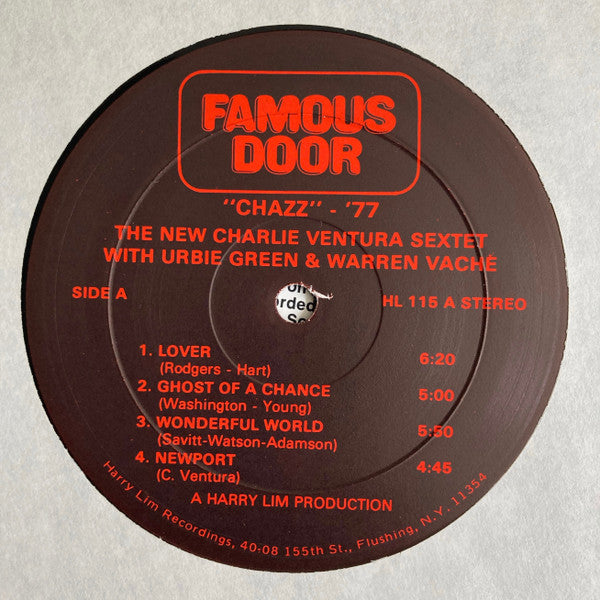 The New Charlie Ventura Sextet With Urbie Green And Warren Vaché : "Chazz" '77 (LP, Album)