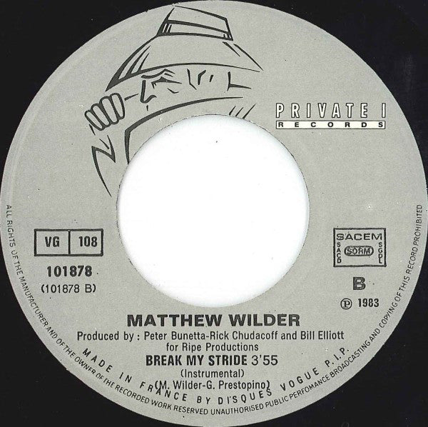 Matthew Wilder : Break My Stride (7", Single)