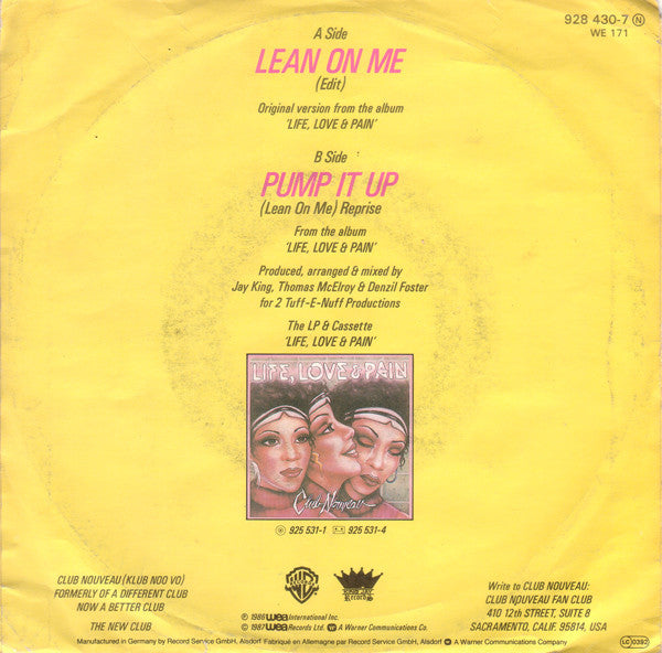 Club Nouveau : Lean On Me (7", Single)