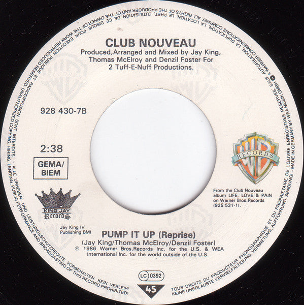 Club Nouveau : Lean On Me (7", Single)