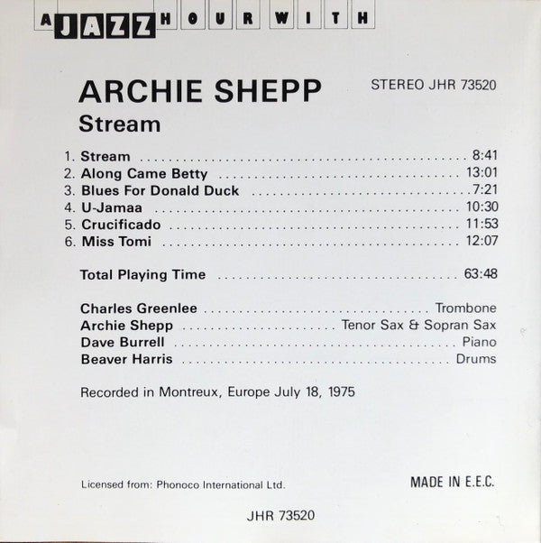 Archie Shepp : Stream (CD, Comp)