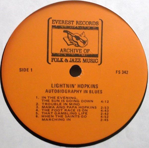 Lightnin' Hopkins : Autobiography In Blues (LP, RE)