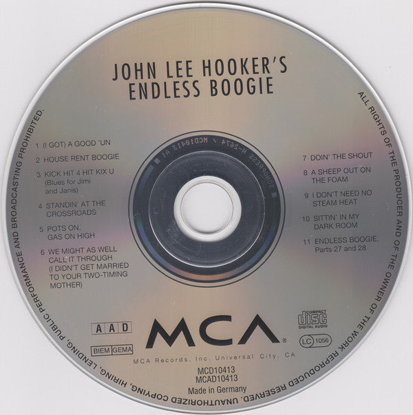 John Lee Hooker : Endless Boogie (CD, Album, RE)