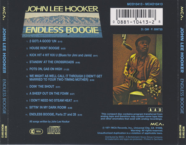 John Lee Hooker : Endless Boogie (CD, Album, RE)