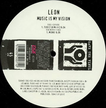 Leon (30) : Music Is My Vision (12")