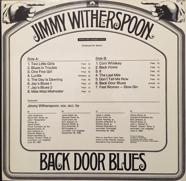 Jimmy Witherspoon : Back Door Blues (LP, Comp)