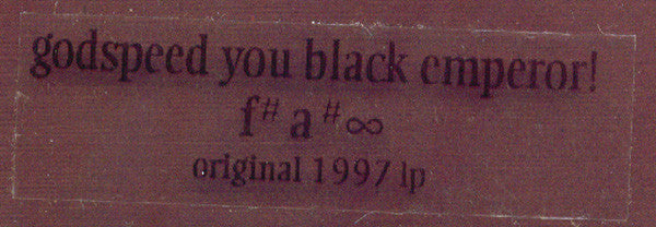 Godspeed You Black Emperor! : F♯ A♯ ∞ (LP, Album, RE, Wat)
