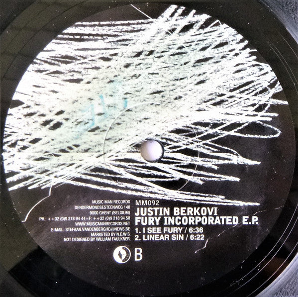 Justin Berkovi : Fury Incorporated EP (12", EP)