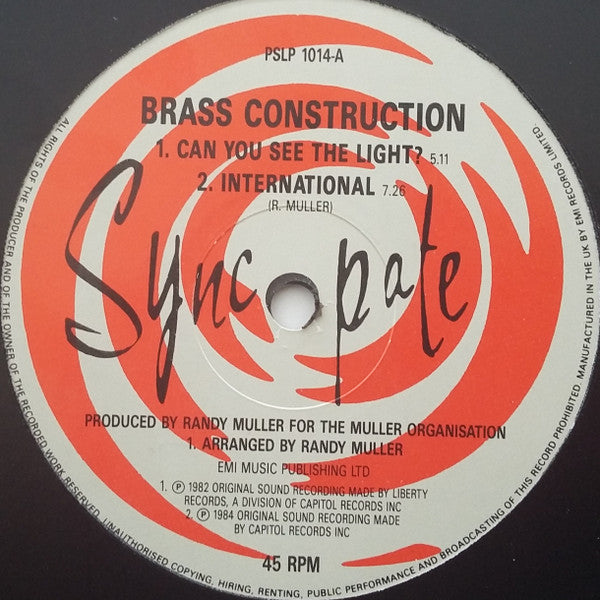 Brass Construction : Can You See The Light? / International (12", MP)