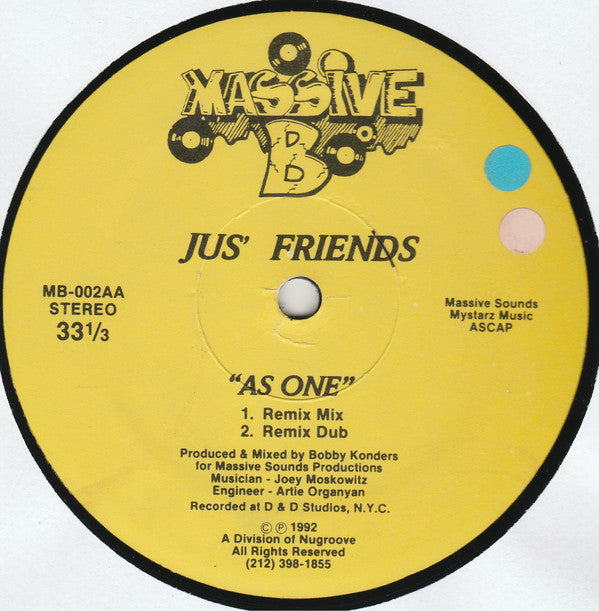 Jus' Friends : As One (12")