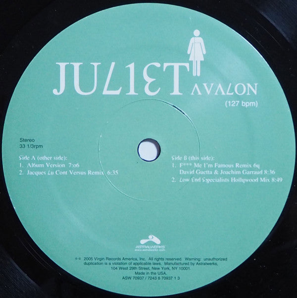 Juliet : Avalon (12")