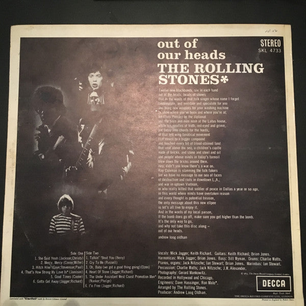 The Rolling Stones : Out Of Our Heads (LP, Album)