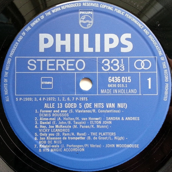 Various : Alle 13 Goed! 5 (De Hits Van Nu!) (LP, Comp)