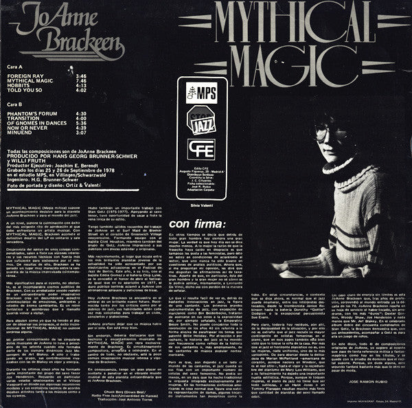 JoAnne Brackeen : Mythical Magic (LP, Album, RE)