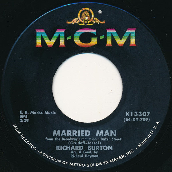 Richard Burton (2) : Married Man / Finding Words For Spring (7", Single)