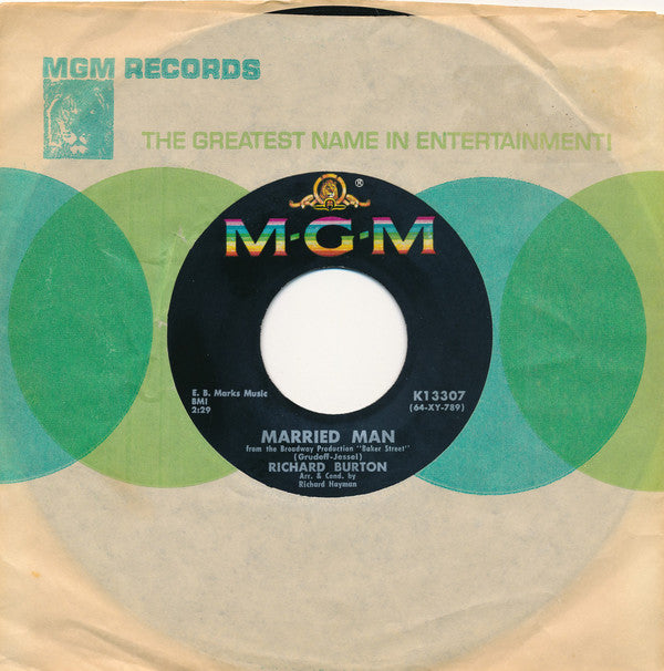 Richard Burton (2) : Married Man / Finding Words For Spring (7", Single)