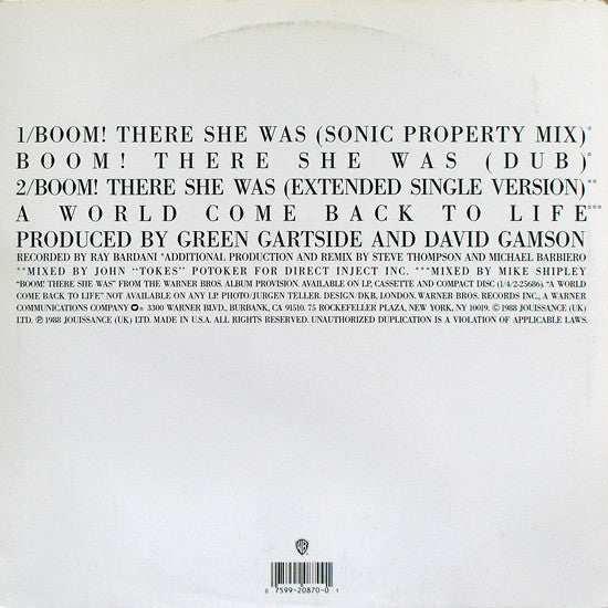 Scritti Politti Featuring Roger Troutman : Boom! There She Was (12", Maxi)