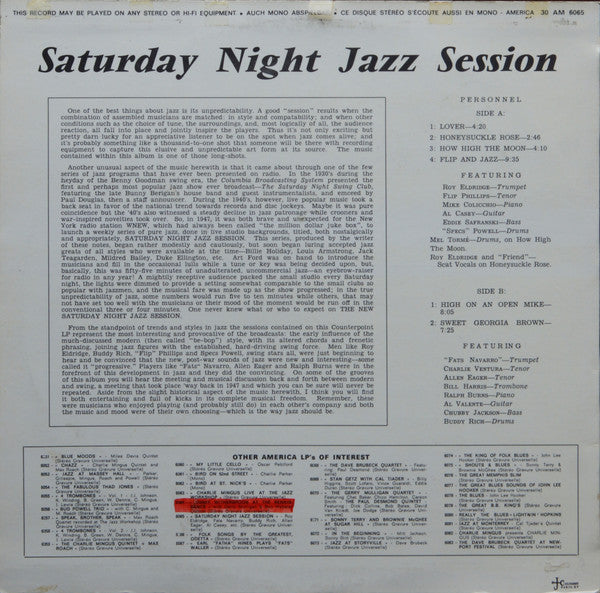 Various : Saturday Night Jazz Session (LP, Album)