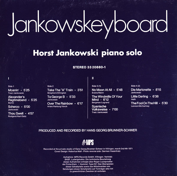 Horst Jankowski : Jankowskeyboard (2xLP, Album)