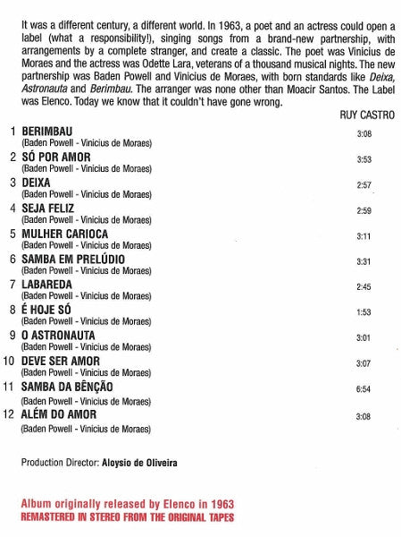Vinicius De Moraes & Odette Lara : Vinicius & Odette Lara (CD, Album, RE, RM)