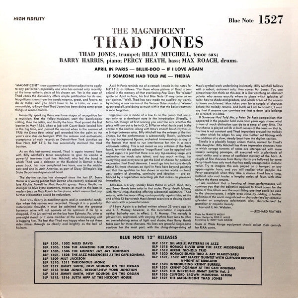 Thad Jones : The Magnificent Thad Jones (LP, Album, Mono, RE)