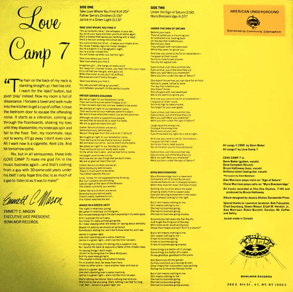 Love Camp 7 : Love Camp 7 (12", EP)