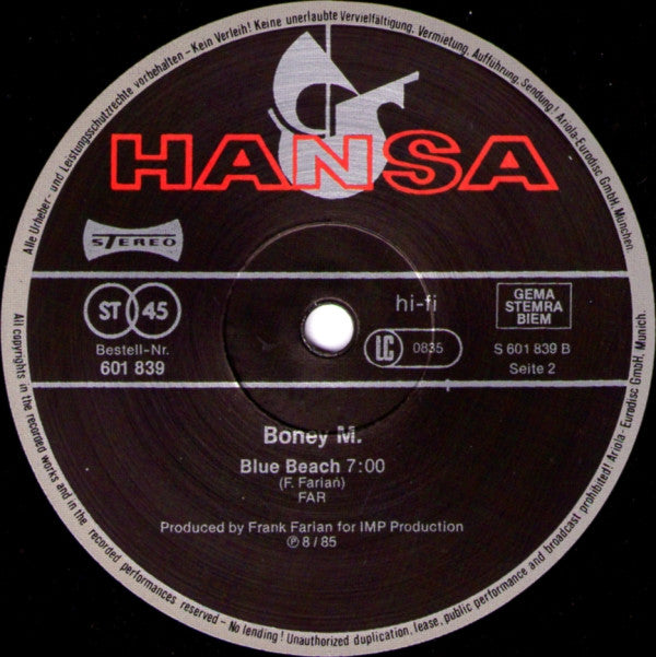 Boney M. Featuring Bobby Farrell : Young, Free And Single (Special Extended Club-Mix) (12", Maxi)