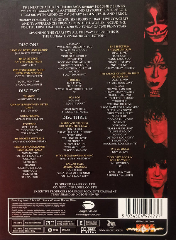Kiss : Kissology: The Ultimate Kiss Collection Vol. 2 1978-1991 (3xDVD-V, Comp, Multichannel, NTSC, Box + DVD-V, NT)