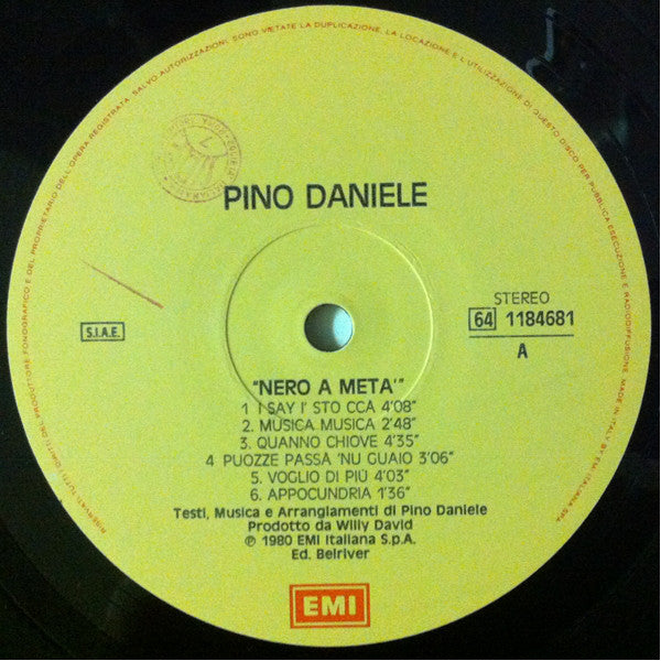 Pino Daniele : Nero A Metà (LP, Album, RE)